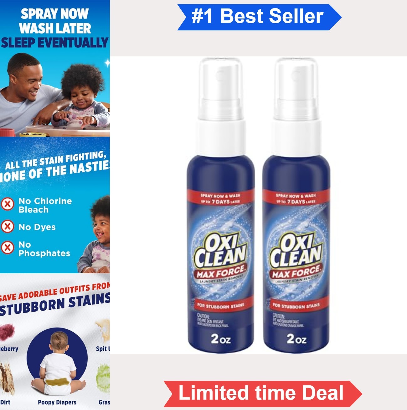 Laundry Stain Remover Spray 2 Pack 2 Fl Oz 4 Ounce Travel Size For Baby Clothes