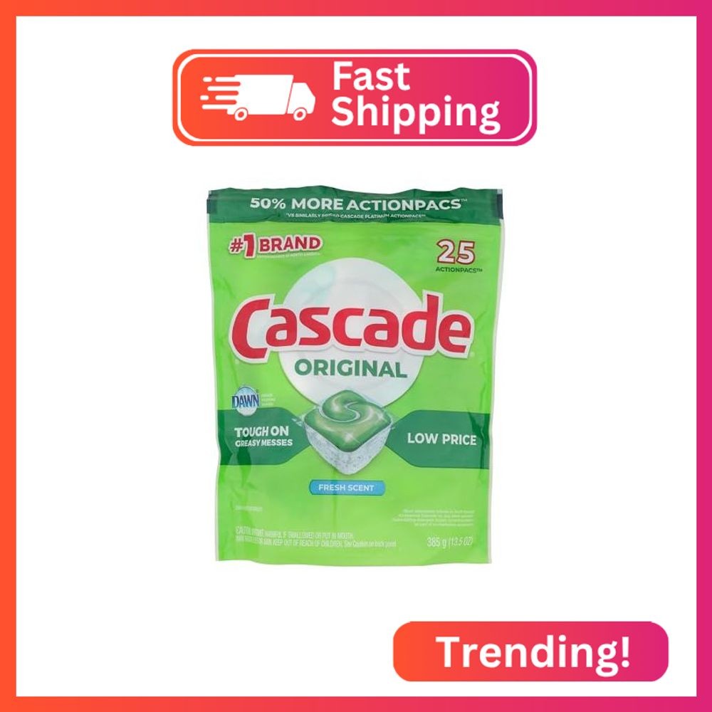 Cascade ActionPacs Dishwasher Detergent Fresh Scent, 25 ct