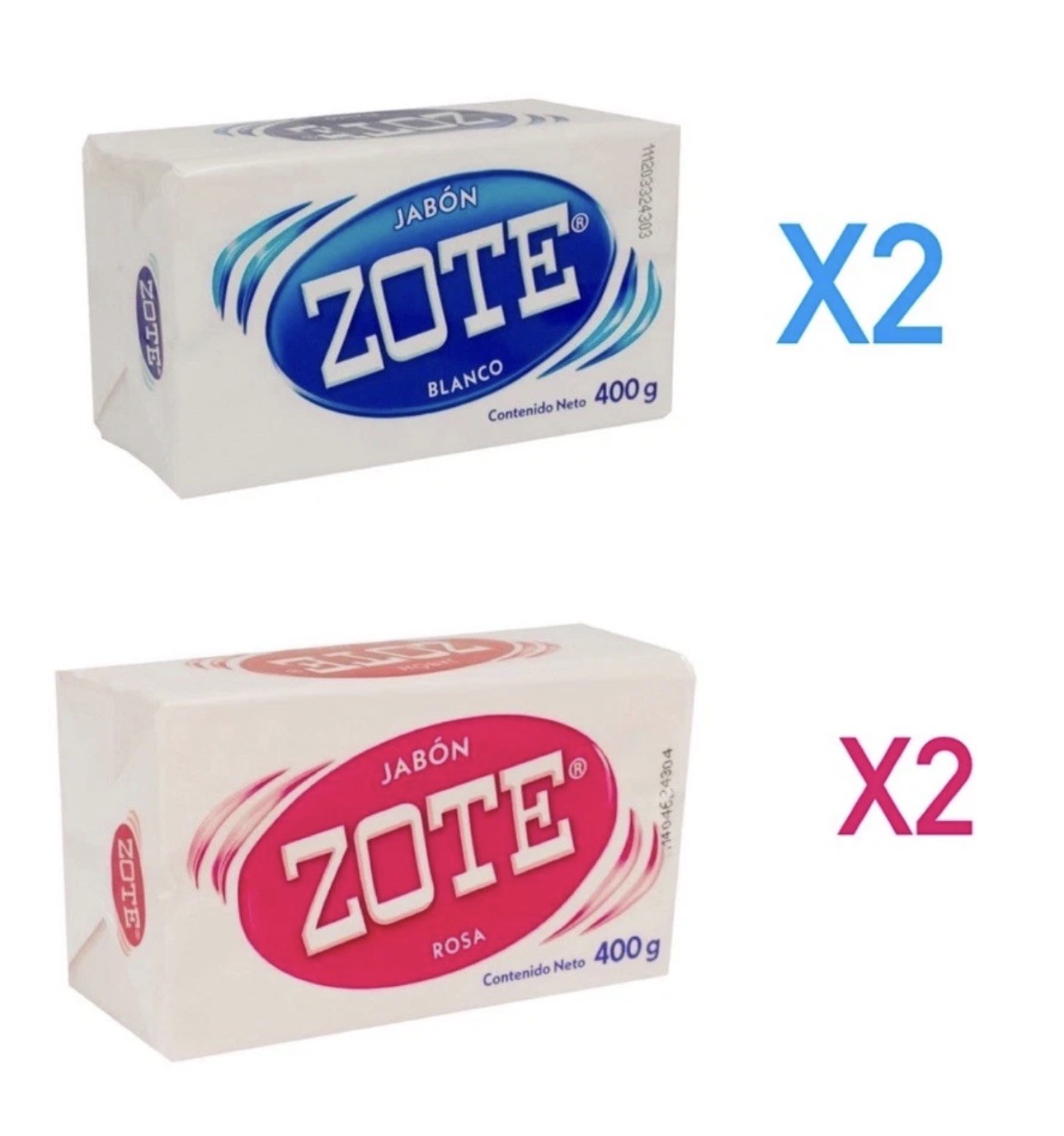 4 Bar Zote Pink & White Soap, Hand Wash Soap for Stains 400g Large Zote Jabon