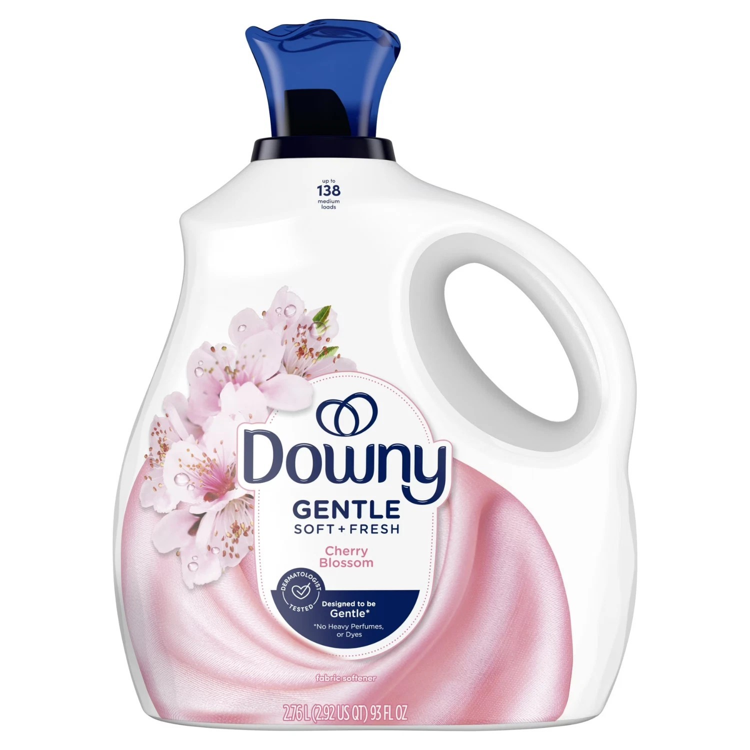 Downy Gentle Soft + Fresh Cherry Blossom Fabric Softener 93oz 138 Loads, 2 Pack