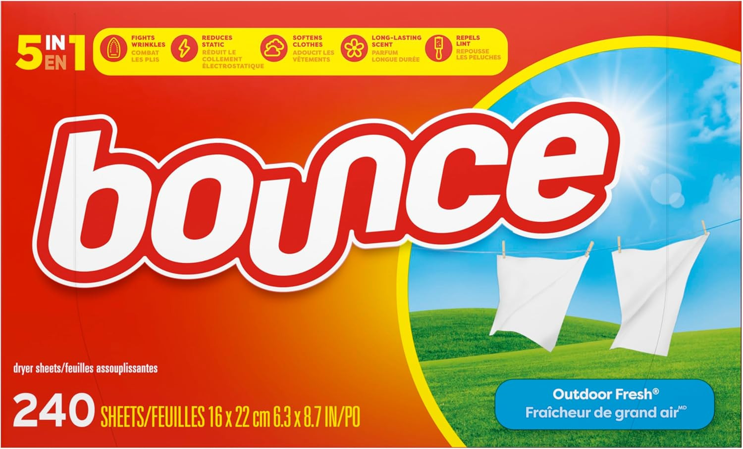 Fabric Softener Sheets, Outdoor Fresh Scent, 240 Count