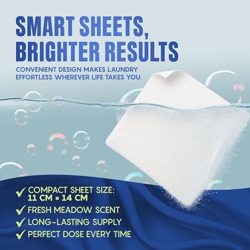 Purecise Laundry Detergent Sheets 50 Count Fresh Meadow HE Compatible