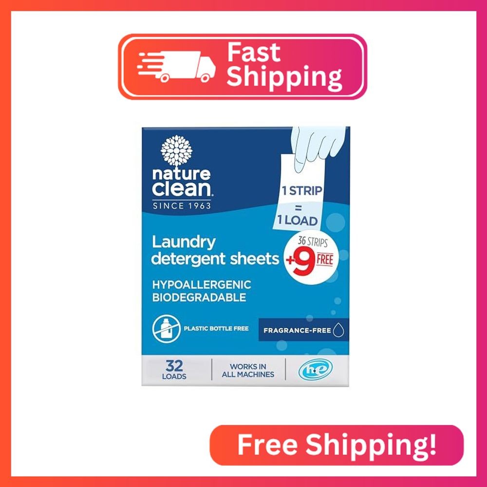 Nature Clean Non-Toxic Plastic-Free Packaging Natural Laundry Detergent Sheets U