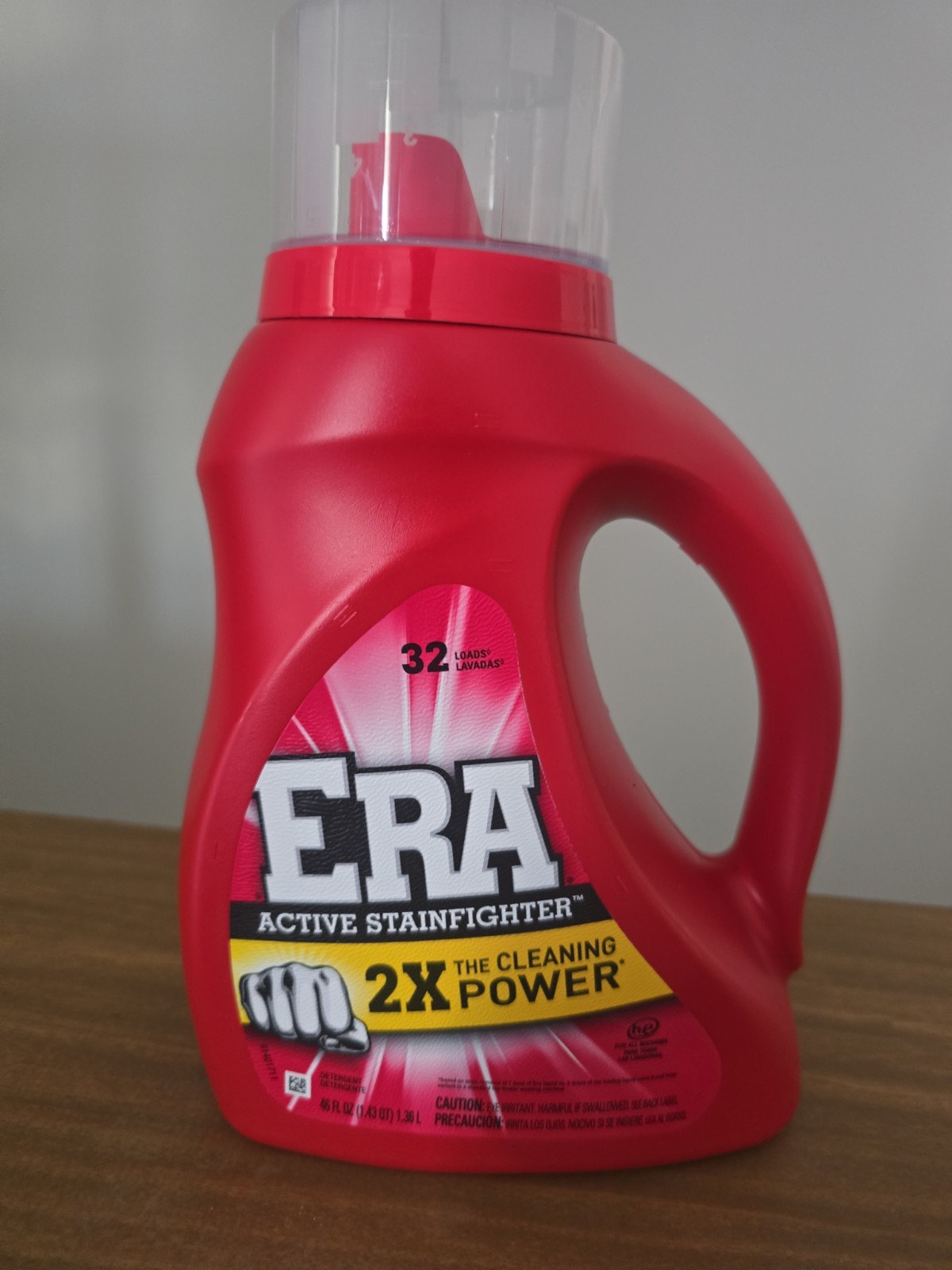 ERA Active Stainfighter Liquid Laundry Detergent, 2X Cleaning Power, 46 fl oz,