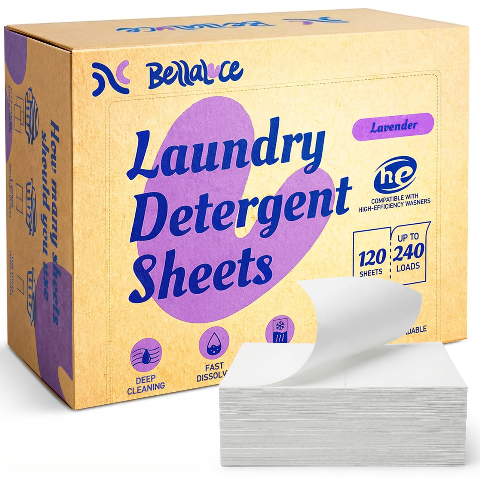 Laundry Detergent Sheets – 240 Loads Girls Lavender Laundry Sheets for Dorm,C…
