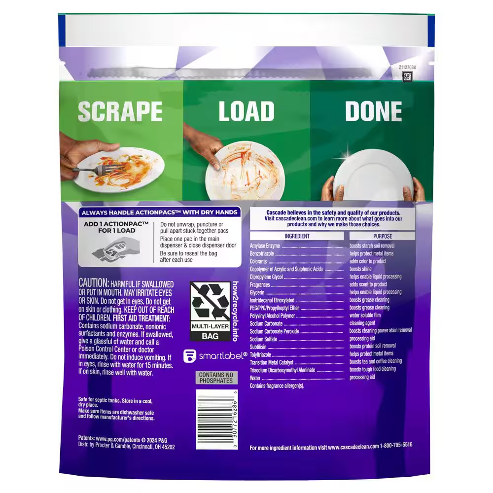 Platinum plus Actionpacs plus Bleach and Dawn Lemon Scent Dishwashing Machine De