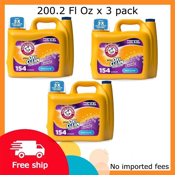 ARM & HAMMER Plus OxiClean with Odor Blasters Liquid Laundry Detergent, Fresh