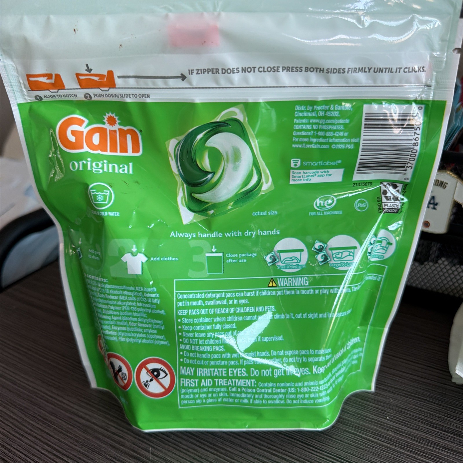 Gain Flings 3 in 1 Original Laundry Detergent Pods – 16 Packs (340g)