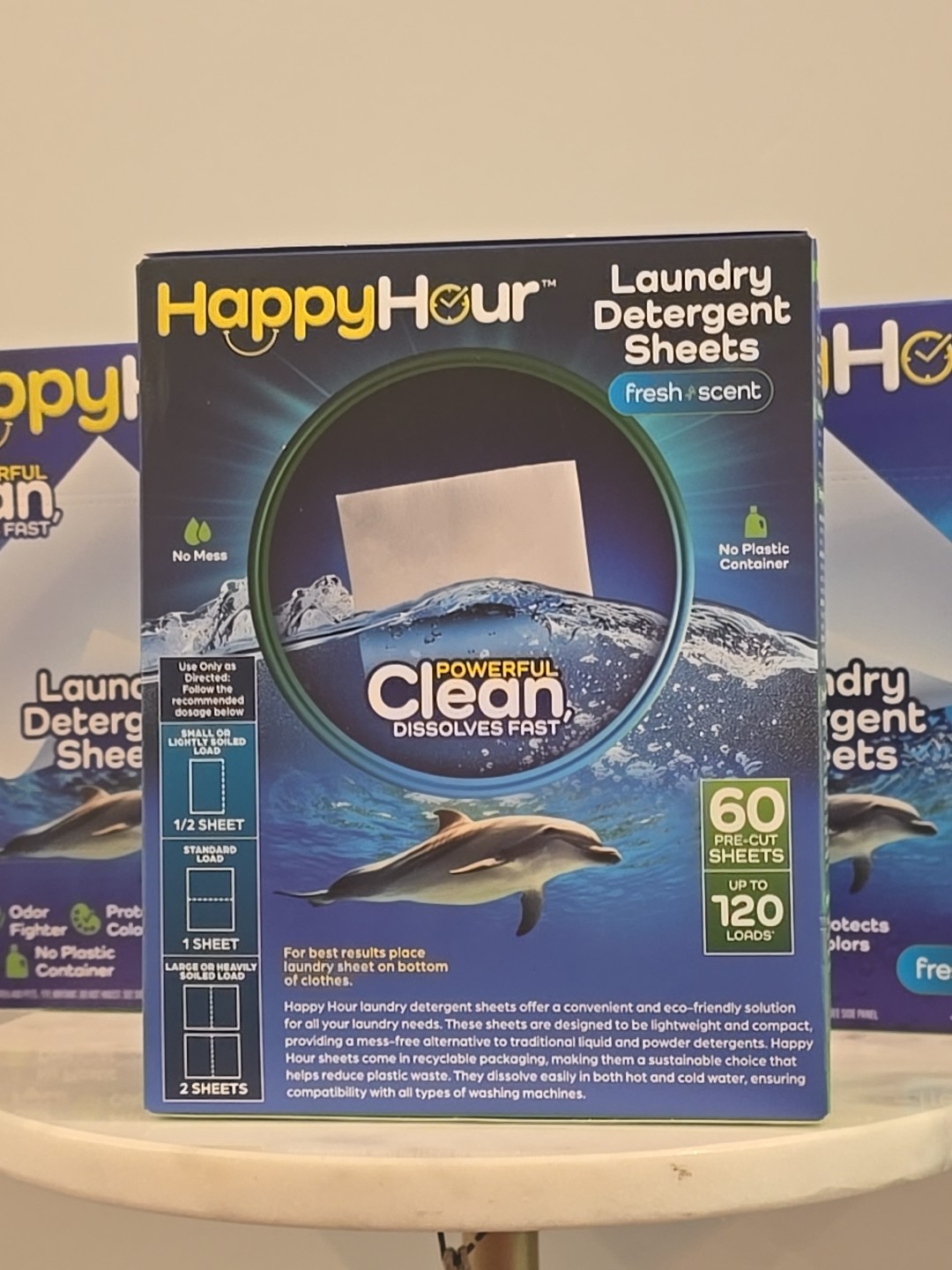 Happy Hour Laundry Detergent Sheets Eco Friendly Color Safe 300 Sheets 600 Loads