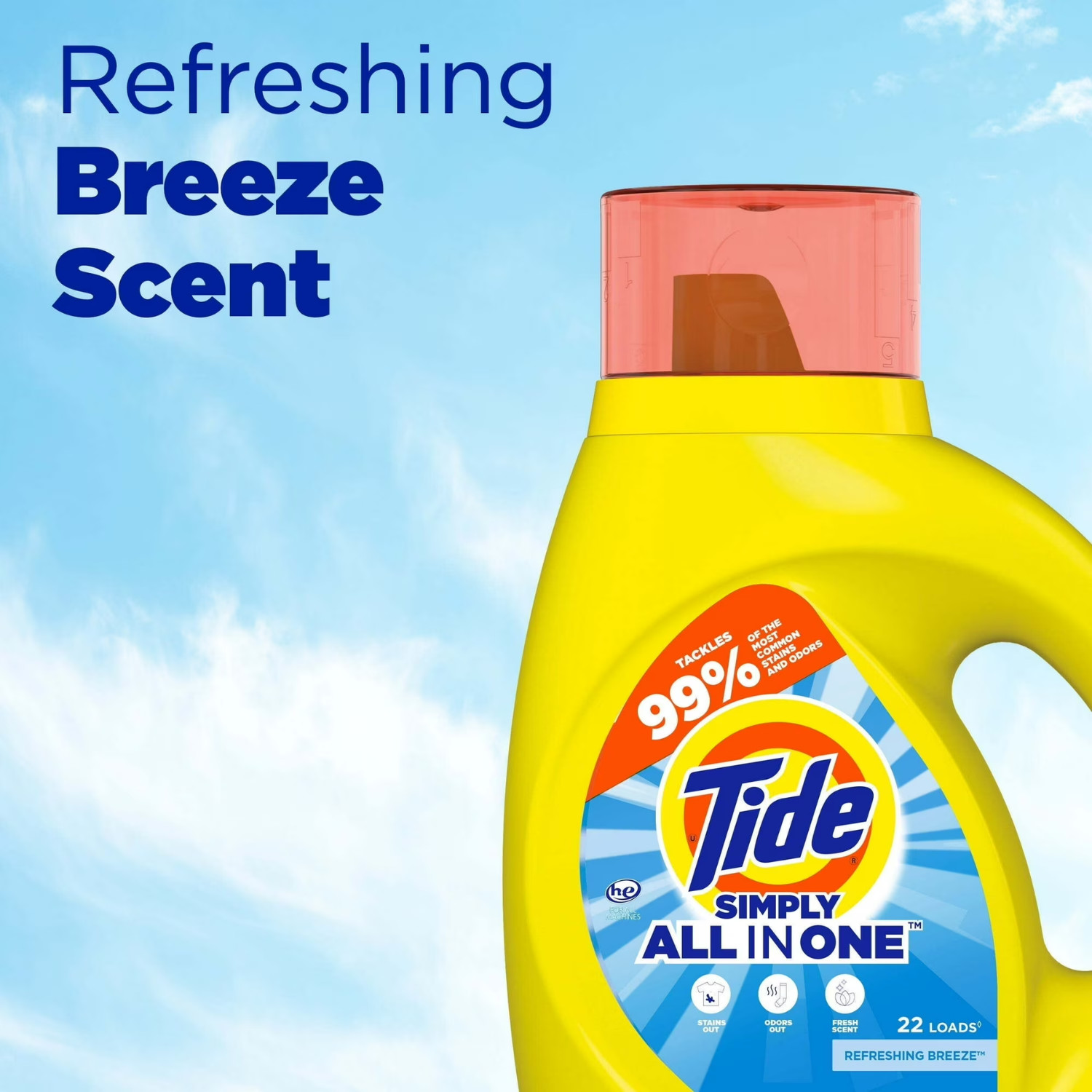 4 Pack Tide Simply Refreshing Breeze Laundry Detergent 84 Fl Oz 64 Loads
