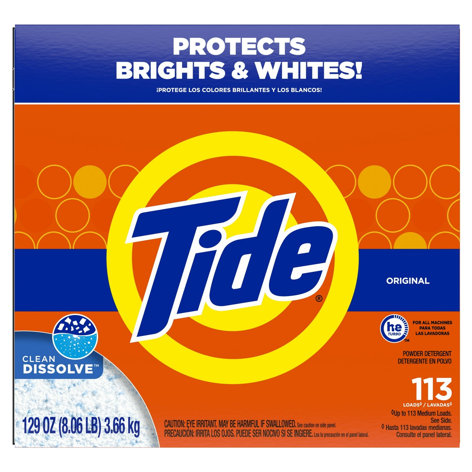 Tide Powder Laundry Detergent, Original Scent, 129 oz, 113 Loads