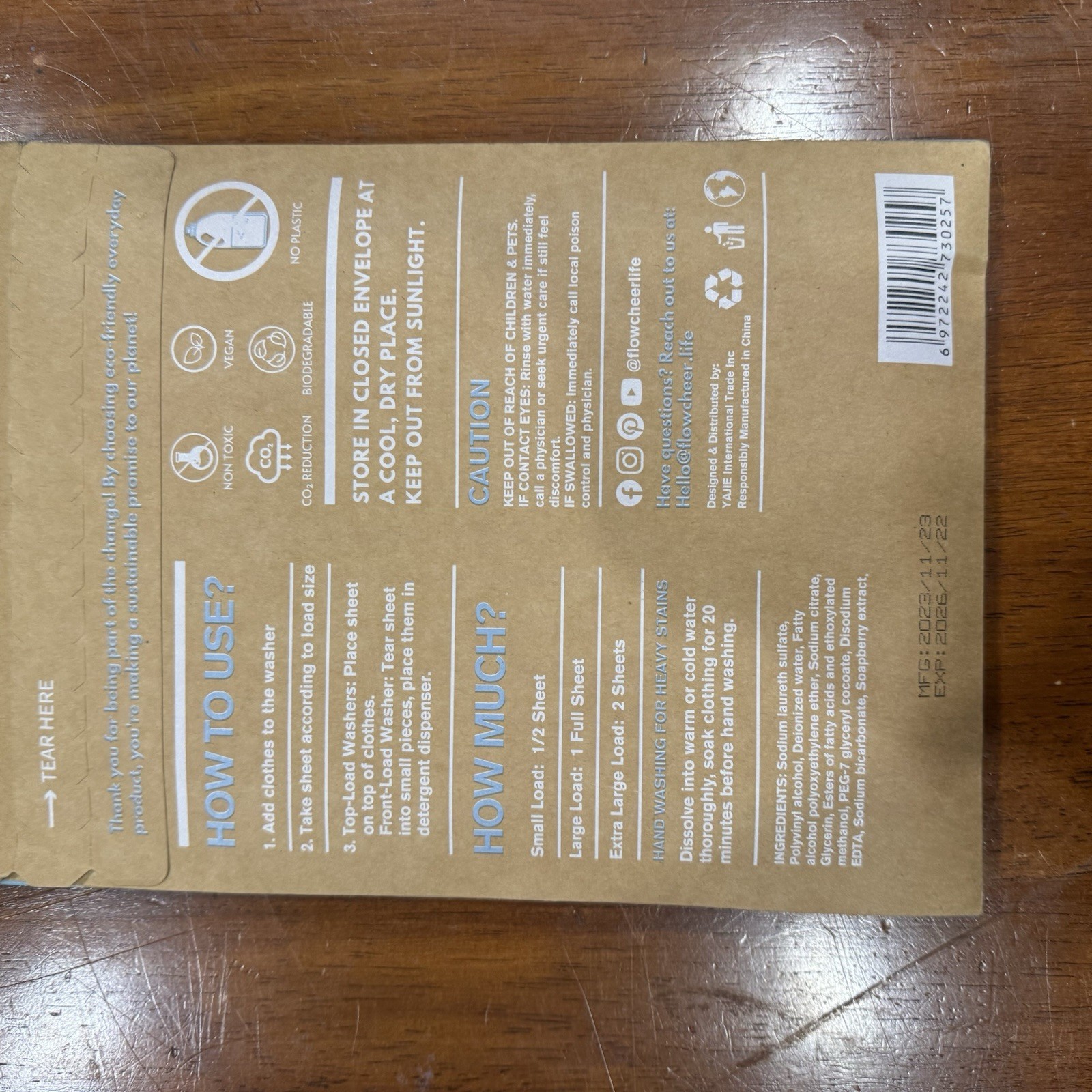 Flowcheer Laundry Detergent Sheets, 30 Count, 60 Loads