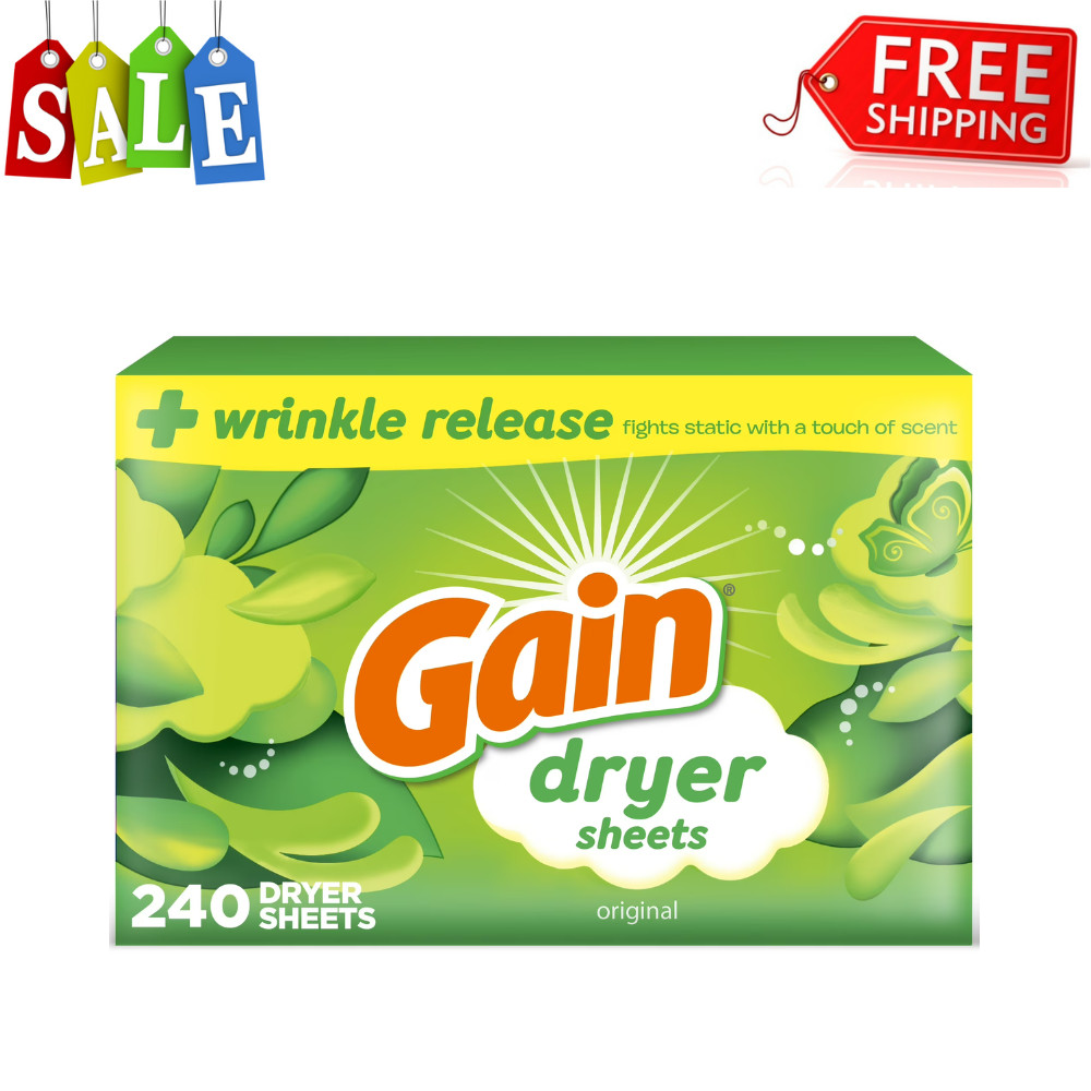 Gain Fabric Softener Dryer Sheets, Original Scent, 480 Count Laundry Bulk Pack