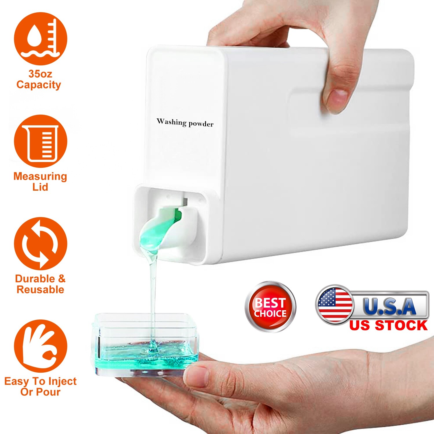 35oz Laundry Detergent Dispenser Container Empty Dispenser Bottle Storage Box US