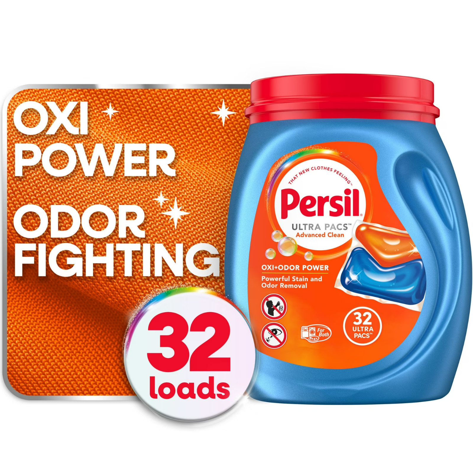 Persil Ultra Pacs Advanced Clean Oxi+Odor Power Laundry Detergen 96 Count
