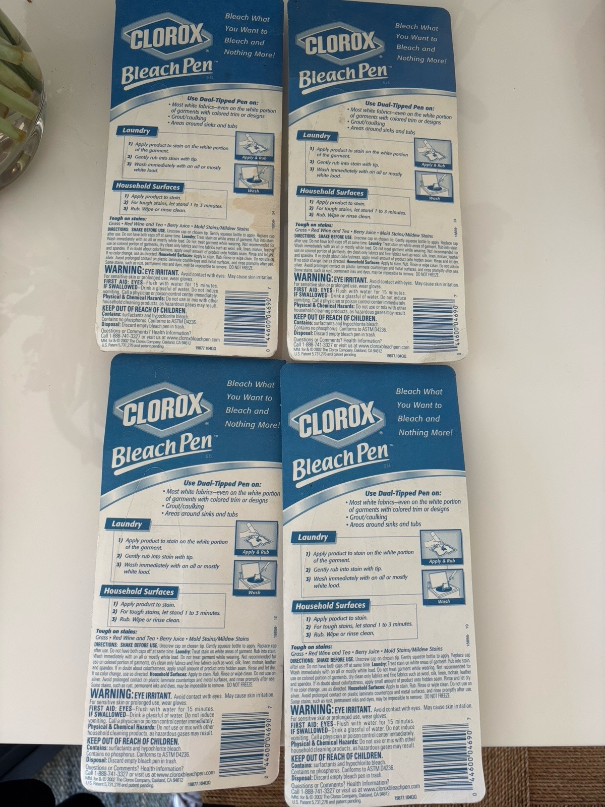 4 – Clorox Bleach Pen Gel Whites Dual Tipped 2 Oz -NEW DISCONTINUED! NOS