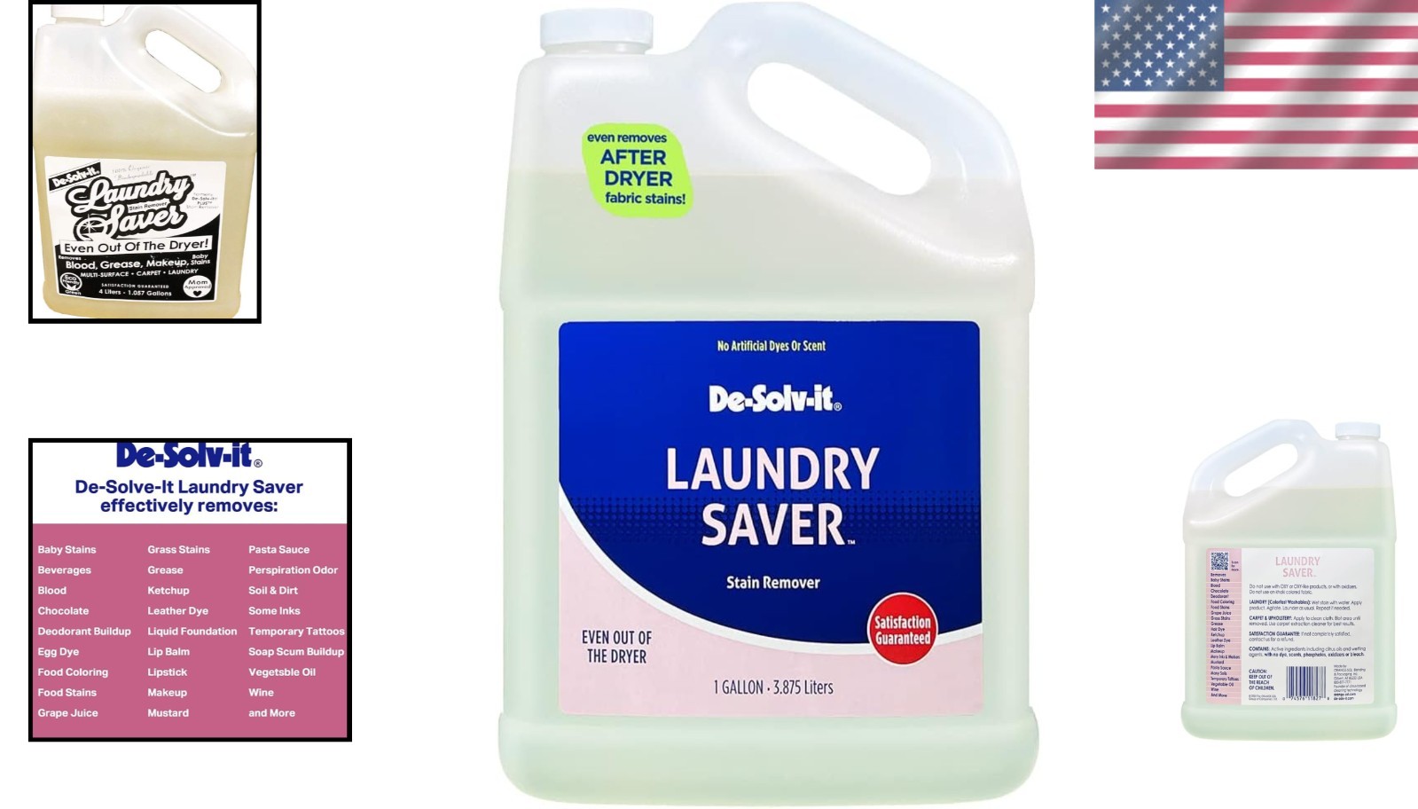 Laundry Saver Stain Remover – 1 Gallon Unscented Biodegradable Liquid Cleaner
