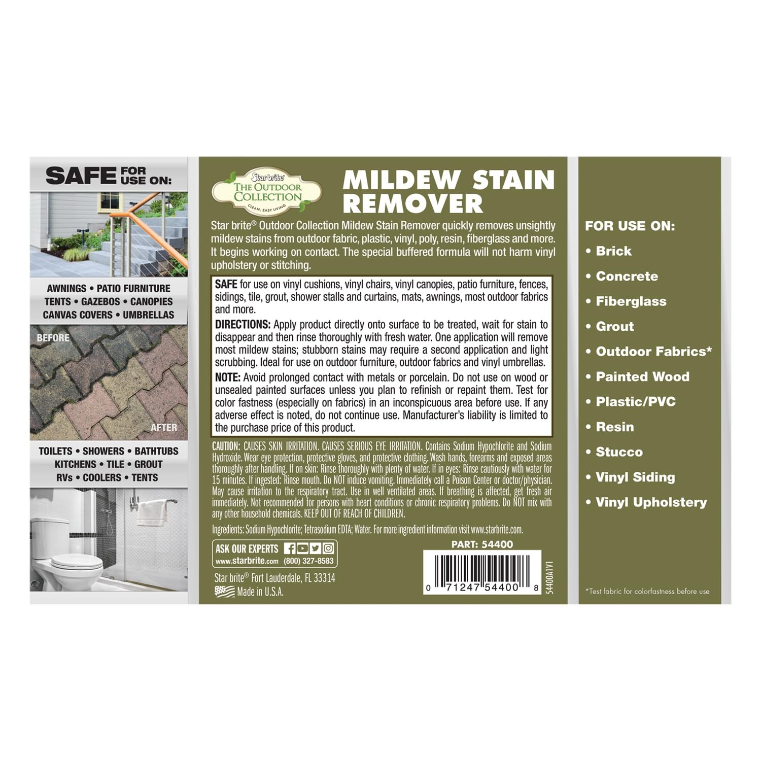 STAR BRITE O/C Mildew Stain Remover – 128 Fl Oz (Pack of 1), blue