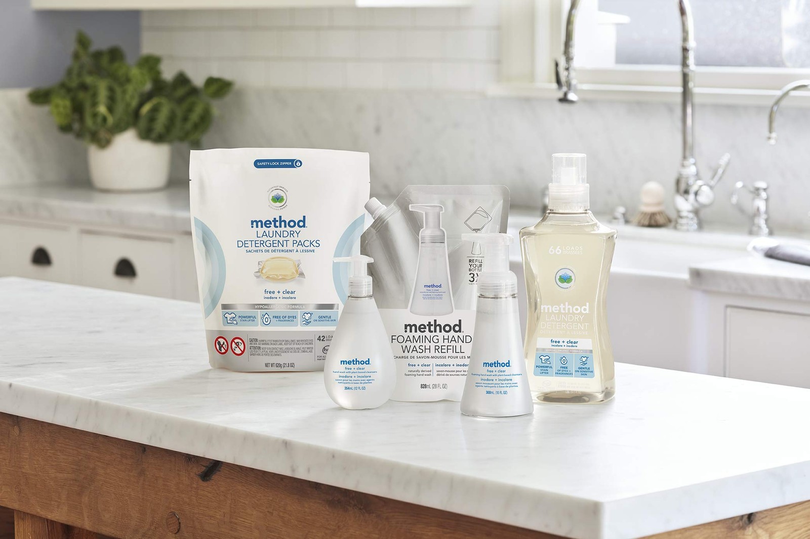 method Concentrated Laundry Detergent, Free + Clear, 53.5 Fl Oz (Pack of 4)