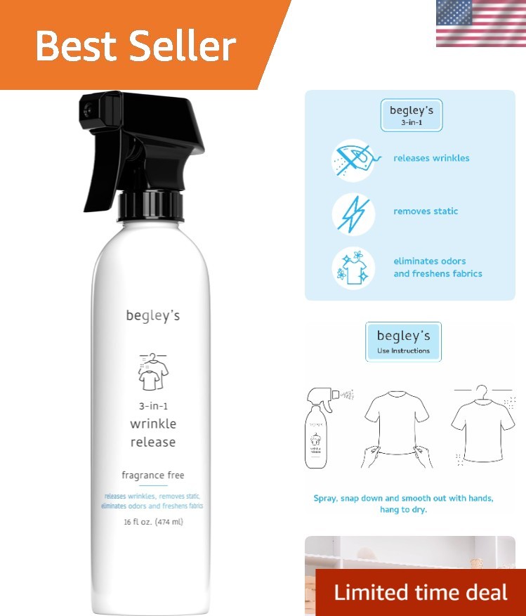 16oz Quick Fix Wrinkle Remover – Biobased Fabric Freshener, Safe for Families