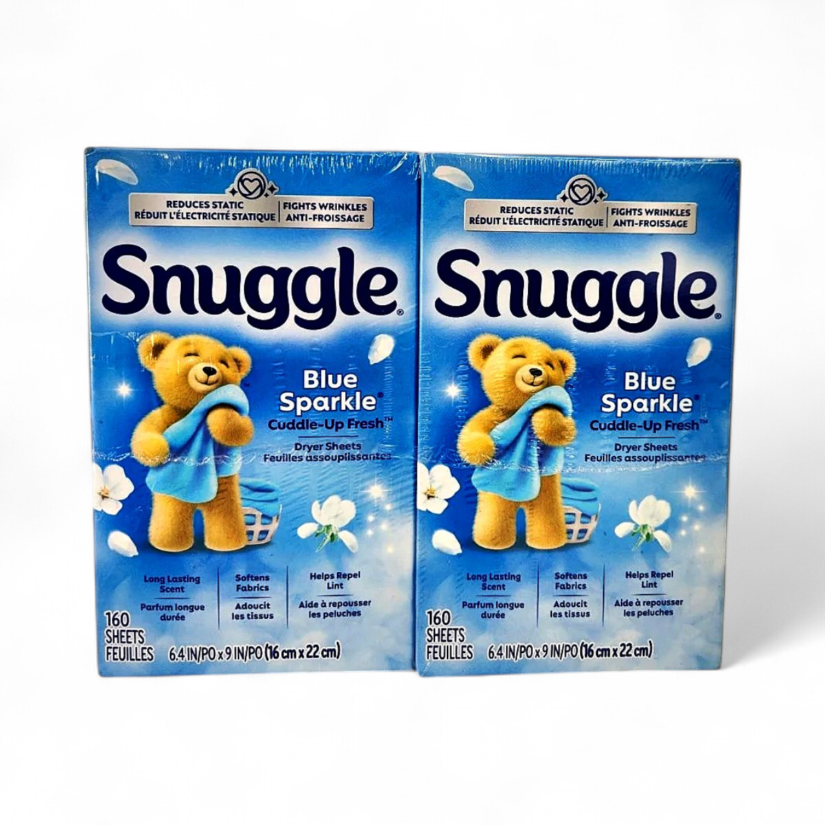 Snuggle Fabric Softener Dryer Sheets, Blue Sparkle – 320 Count