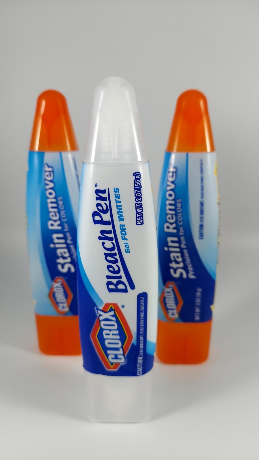 1 Clorox Bleach Pen + 2 Stain Remover Pens 2 Oz Each Used 90% Full Discontinued