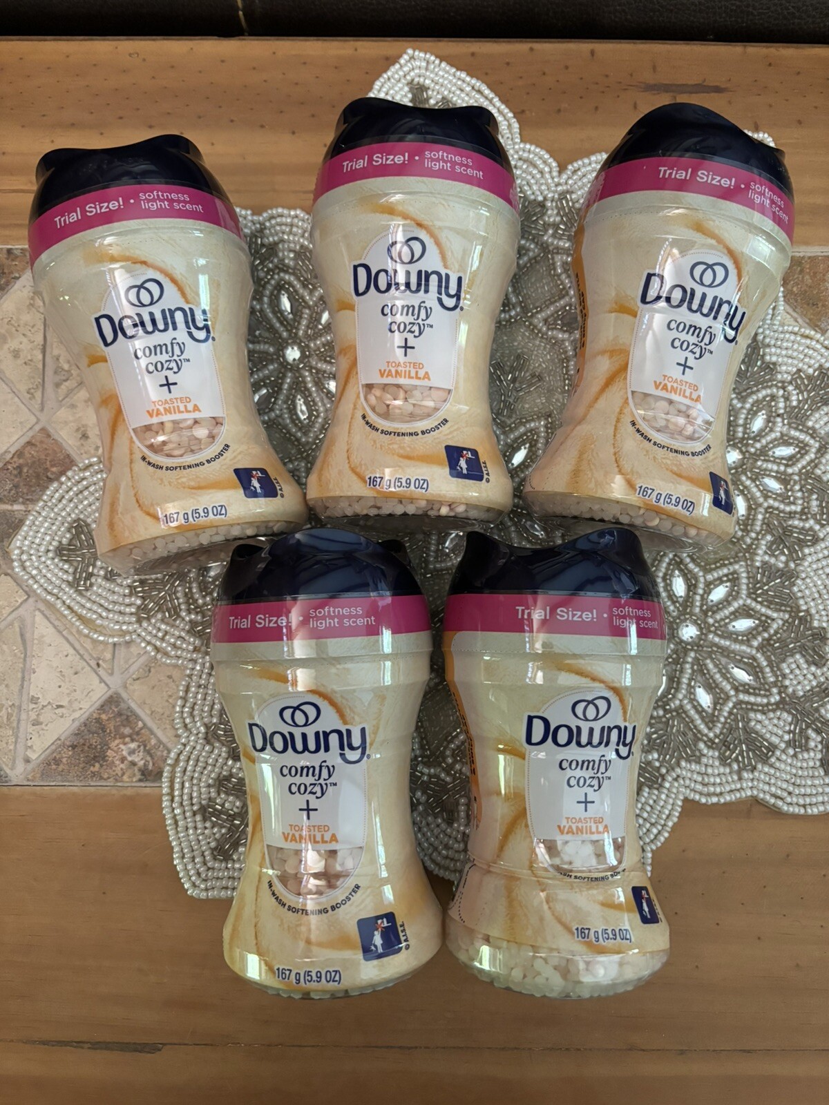 NEW Lot/5 Downy Trial Size 5.9 oz Booster Beads – Comfy Cozy Toasted Vanilla