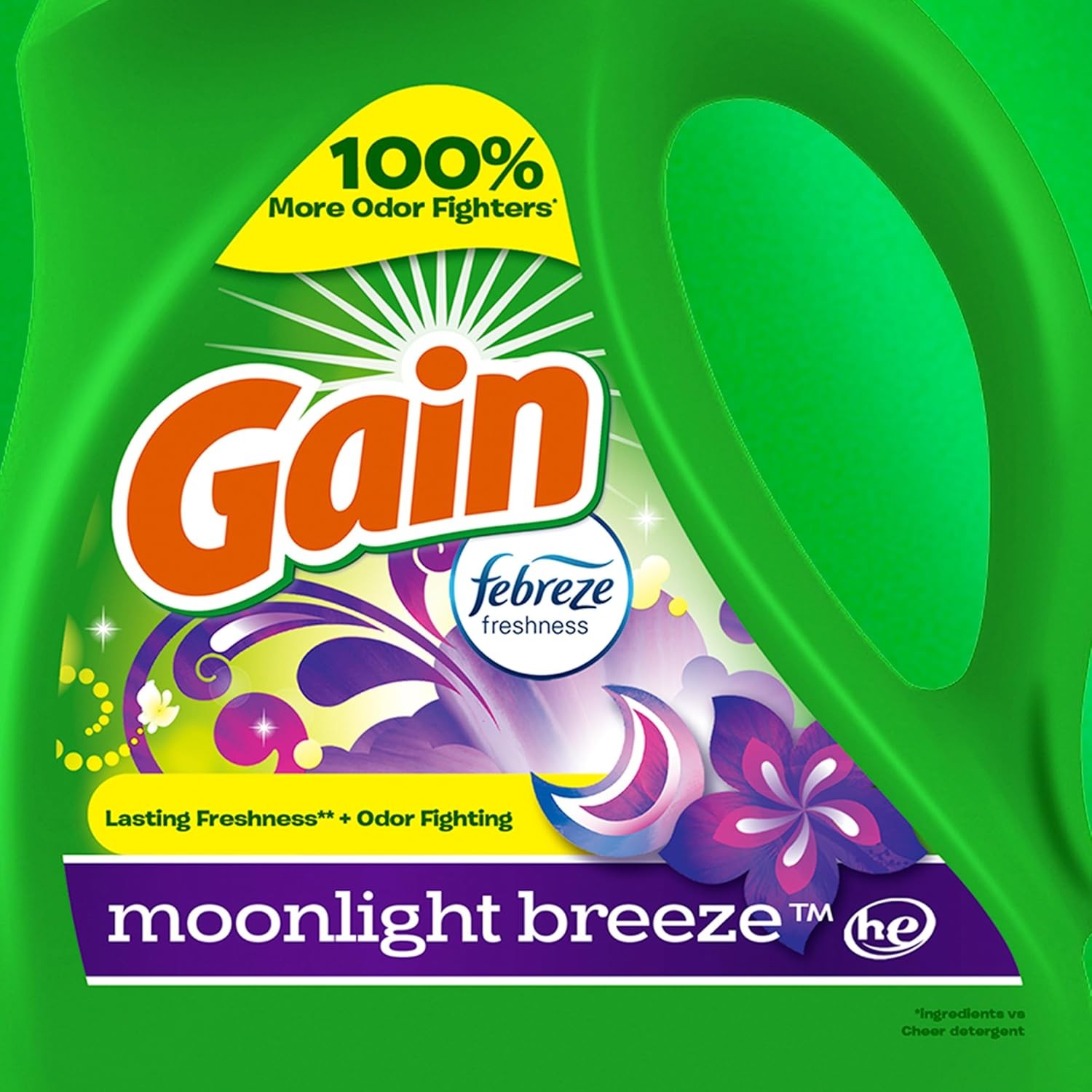 Gain + Aroma Boost Liquid Laundry Detergent, Moonlight Breeze Scent, 107 Loads,