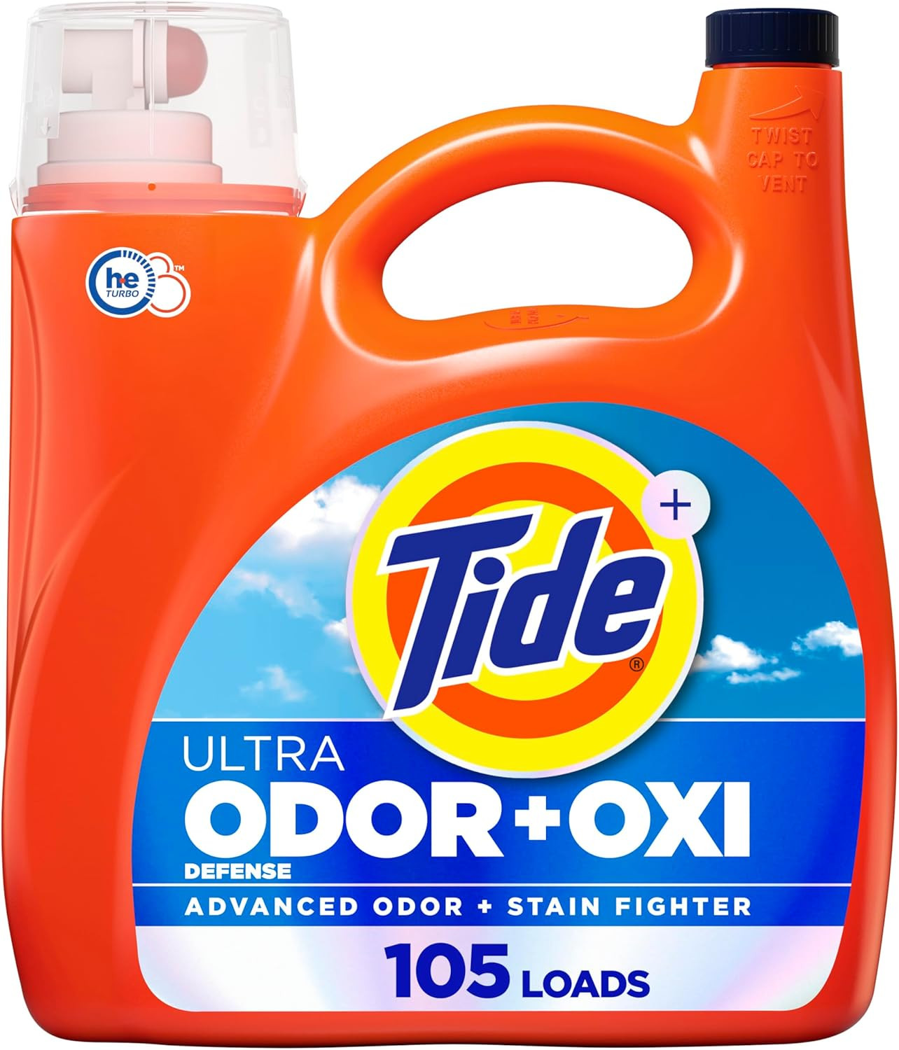 Tide Ultra Odor Defense plus Oxi Liquid Laundry Detergent, 148 Fl Oz, 105 Loads,