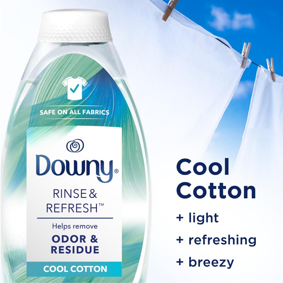 Downy Rinse And Refresh Fabric Rinse 48 Fl Oz Odor Remover Cool Cotton Scent