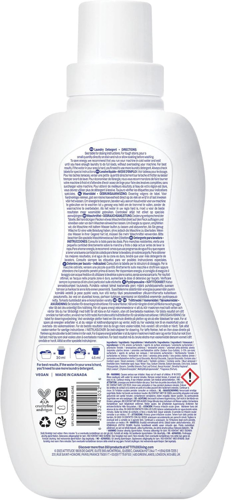 Liquid Laundry Detergent Plant-Based EWG Verified HE Compatible Wildflowers