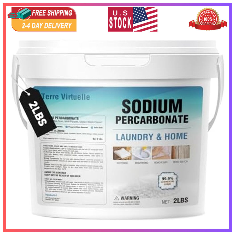 Sodium Percarbonate Oxygen Bleach Powder 2LBS Laundry Stain Remover