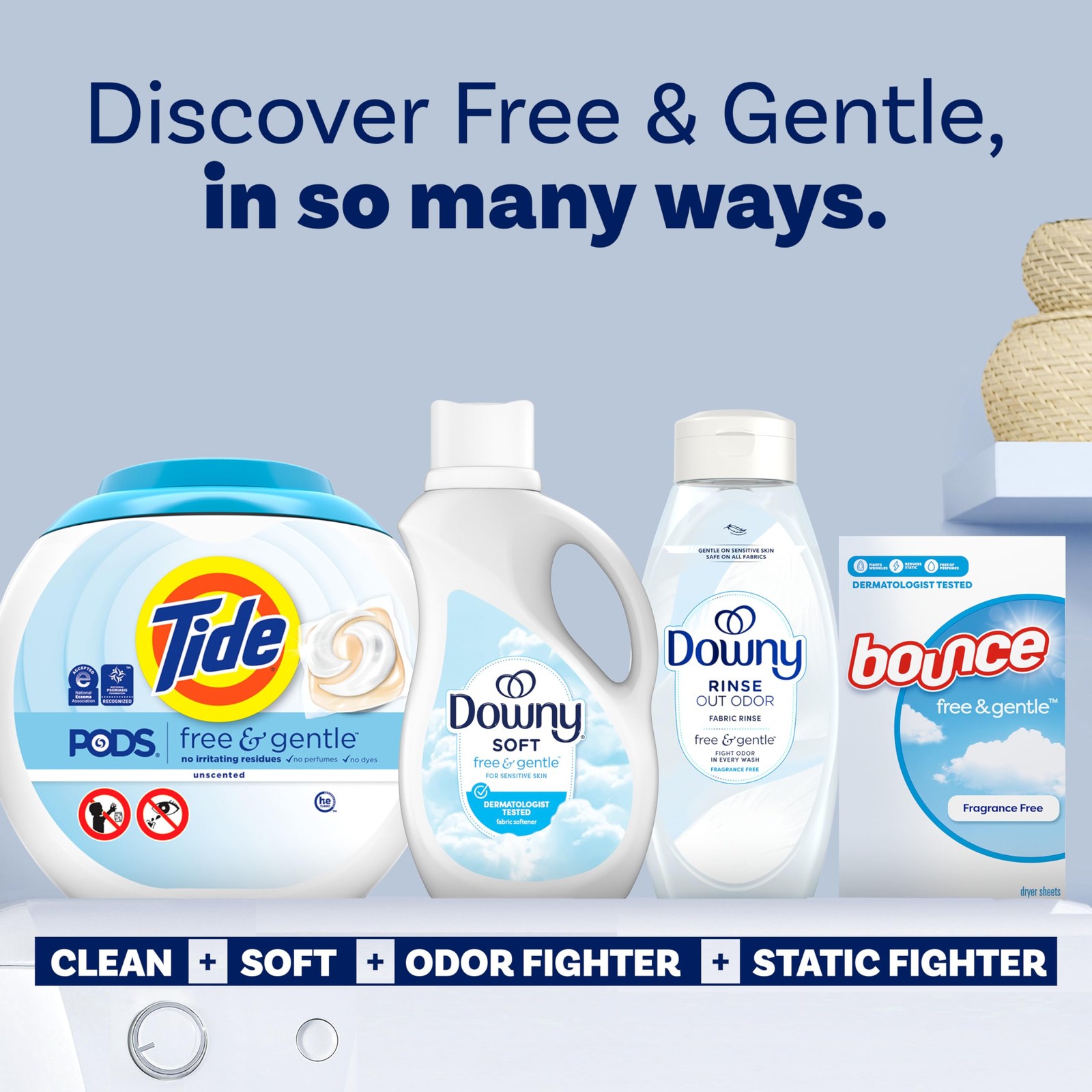 Downy Free & Gentle Liquid Fabric Softener, 111 fl 111 Fl Oz (Pack of 1), red