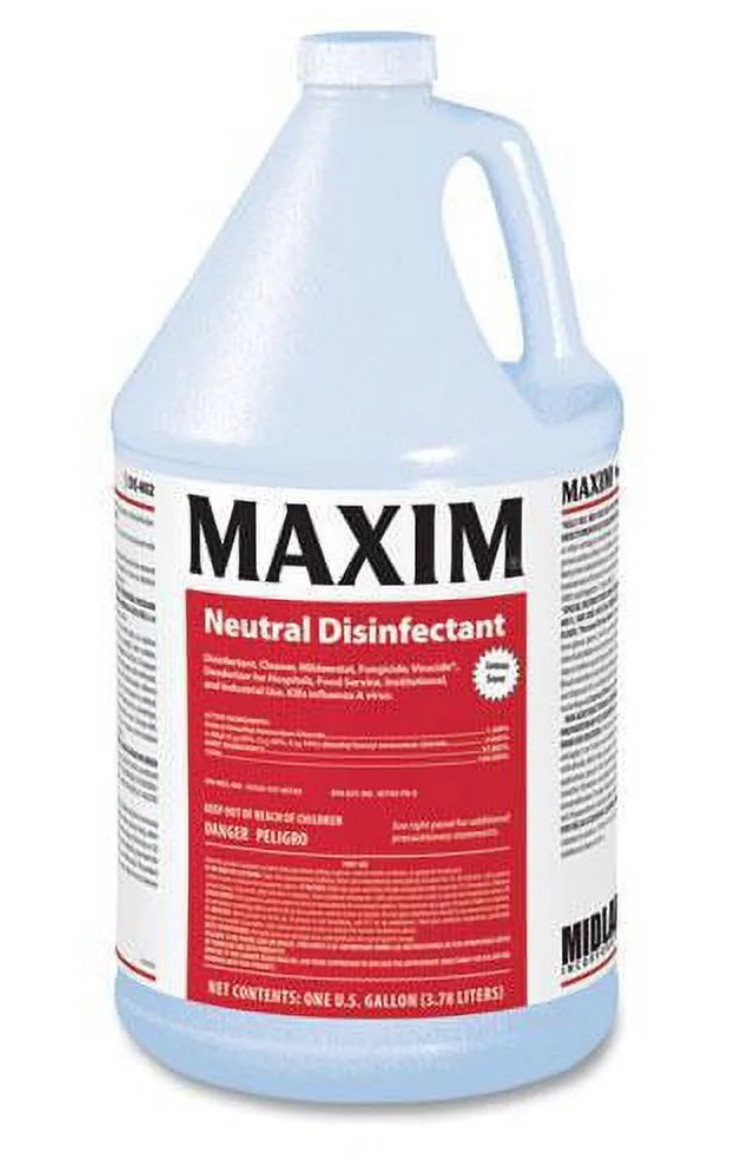 Maxim Neutral Disinfectant, Lemon Scent, 1 gal Bottle, 4/Carton (04020041)