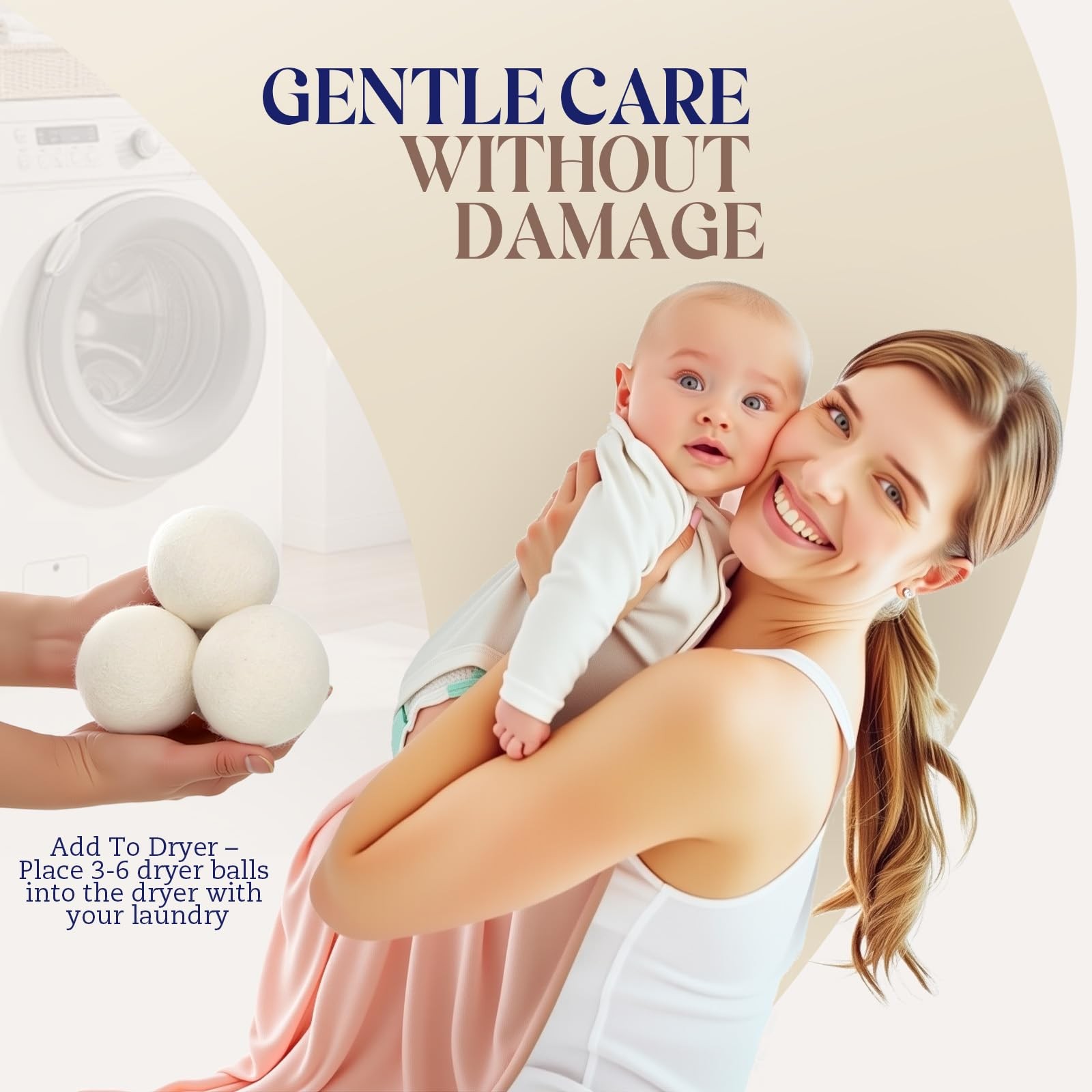 Wool Dryer Balls, New Zealand Dryer Balls Laundry Reusable Reduce Static Clin…