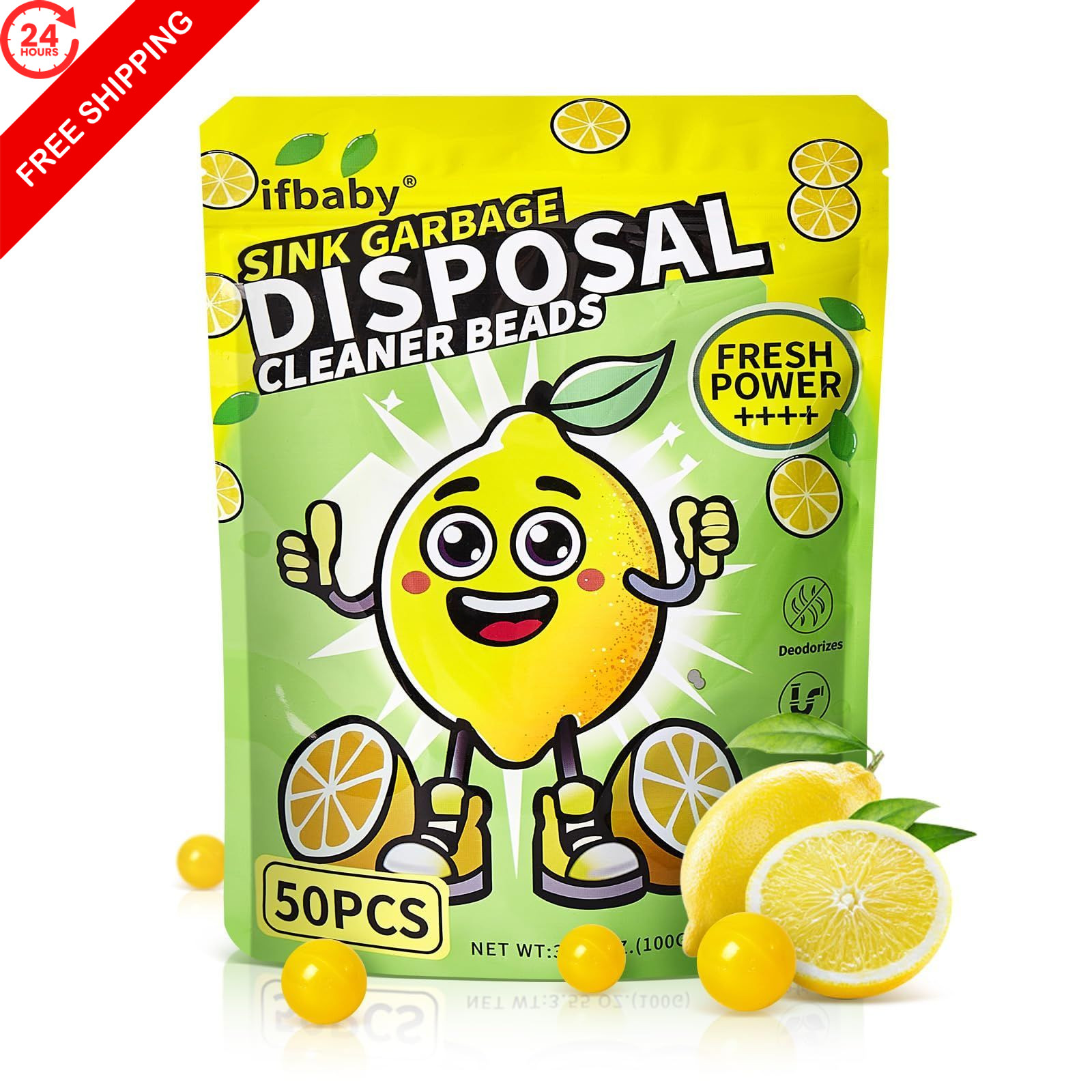ifbaby 50 Count Garbage Disposal Cleaner and 0.13 Ounce (Pack of 50)