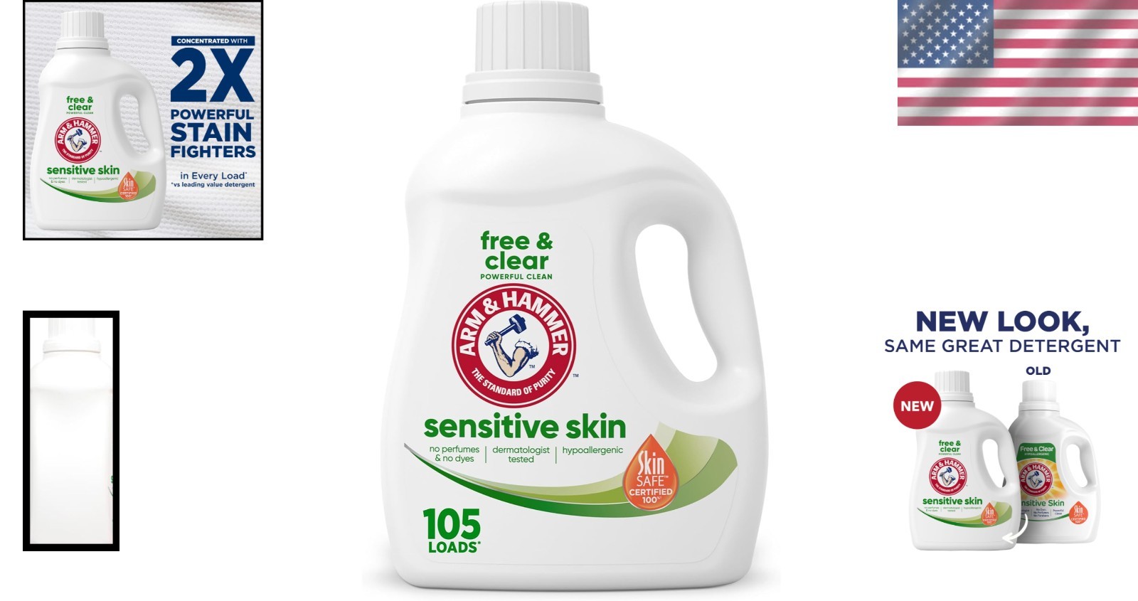 Gentle Hypoallergenic Liquid Laundry Detergent for Sensitive Skin – 105 Loads