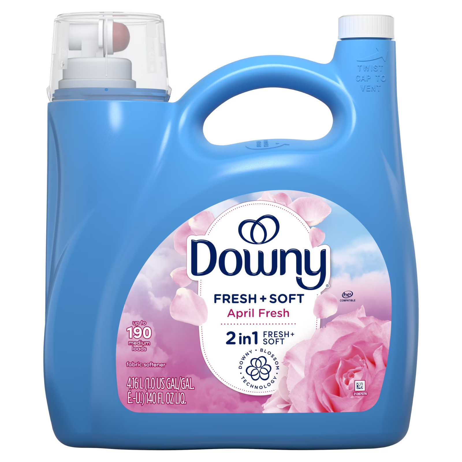 Downy Liquid Fabric Softener April Fresh Scent 140 Fl Oz 190 Loads Laundry Use