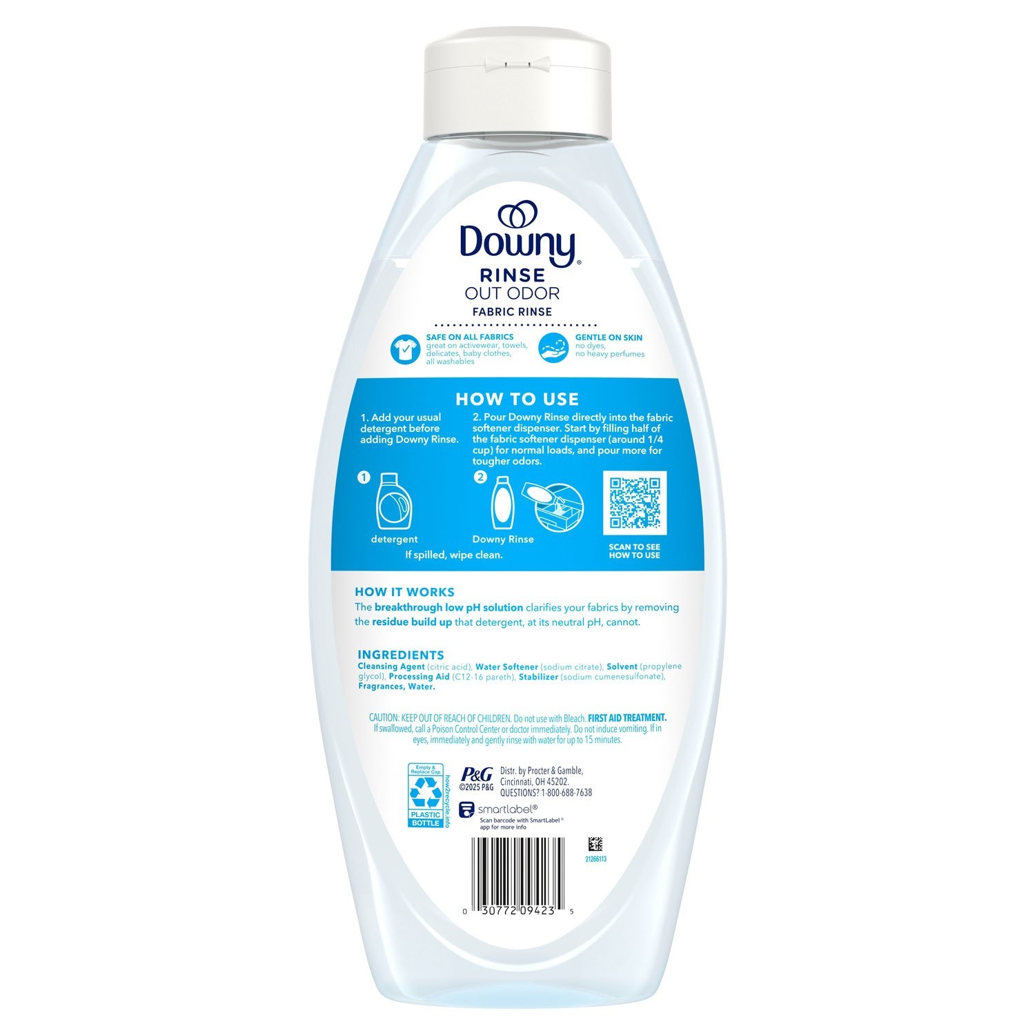 Downy Rinse Out Odor Laundry Rinse Ocean Mist Scent Refreshes 48 Fl Oz