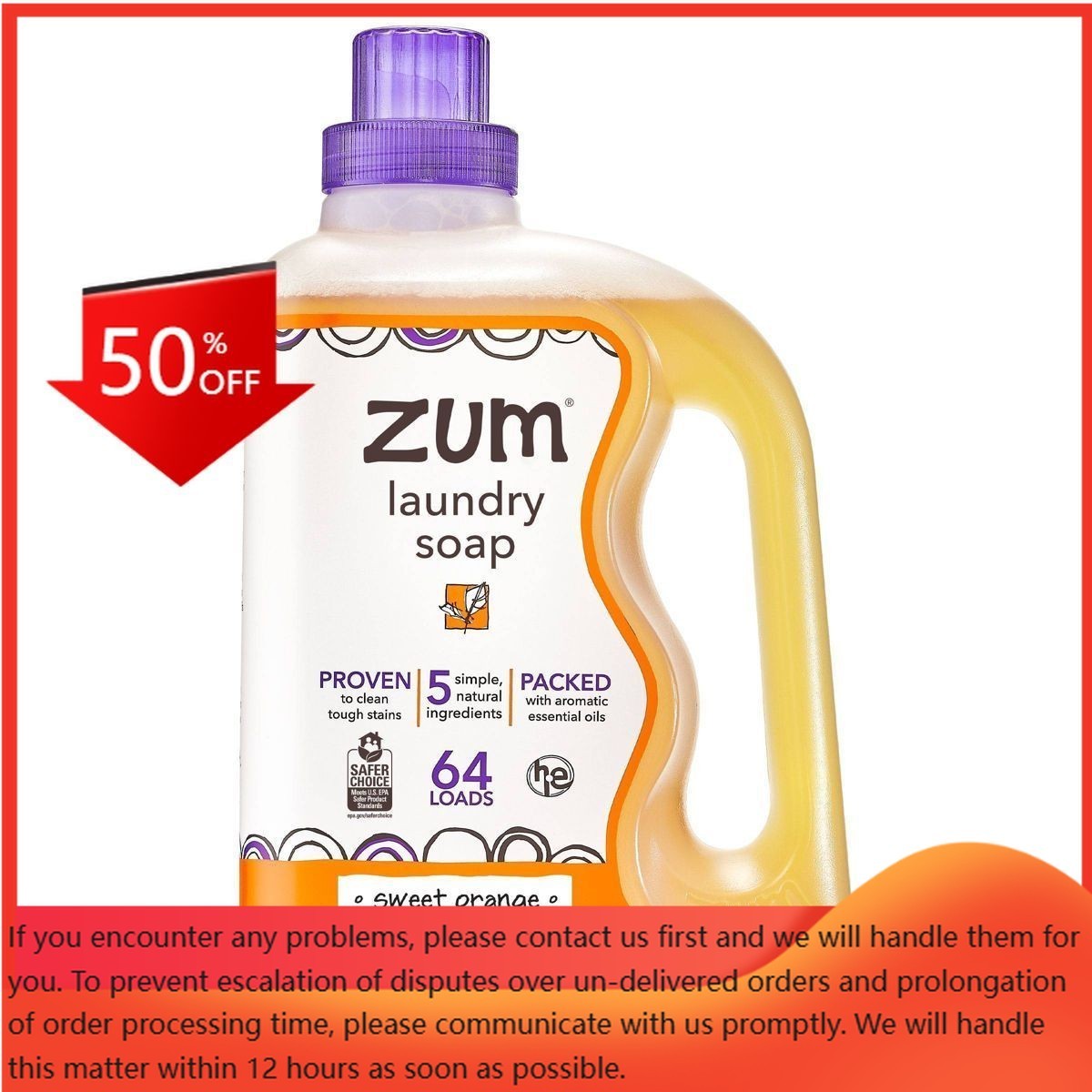 Zum Sweet Orange Liquid Laundry Detergent – 64 fl oz