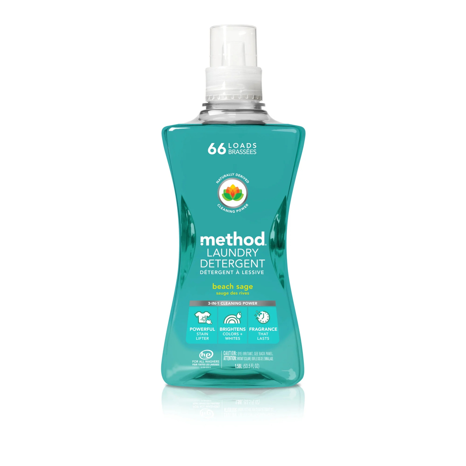 Method Laundry Detergent, Beach Sage, 53.5 fl oz, 66 Loads