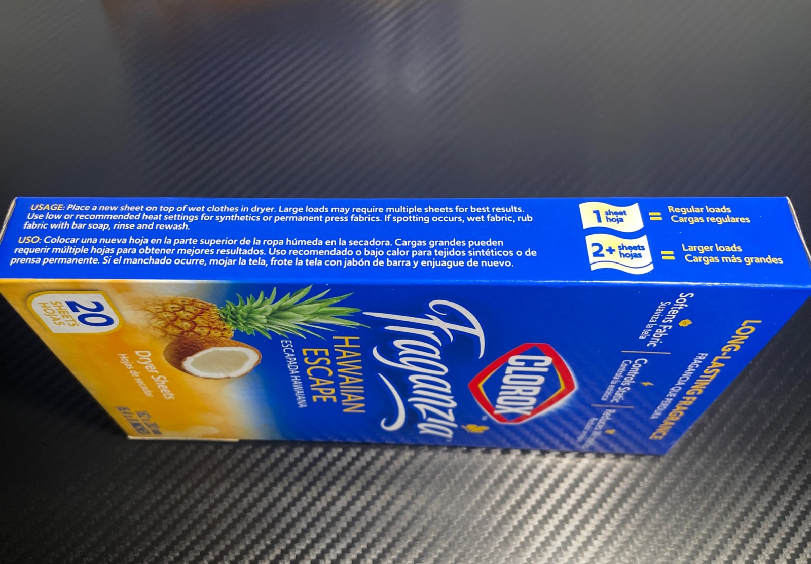 Lot Of 2 Clorox Fraganzia Dryer Sheets Island Escape Scent 40 Sheets New