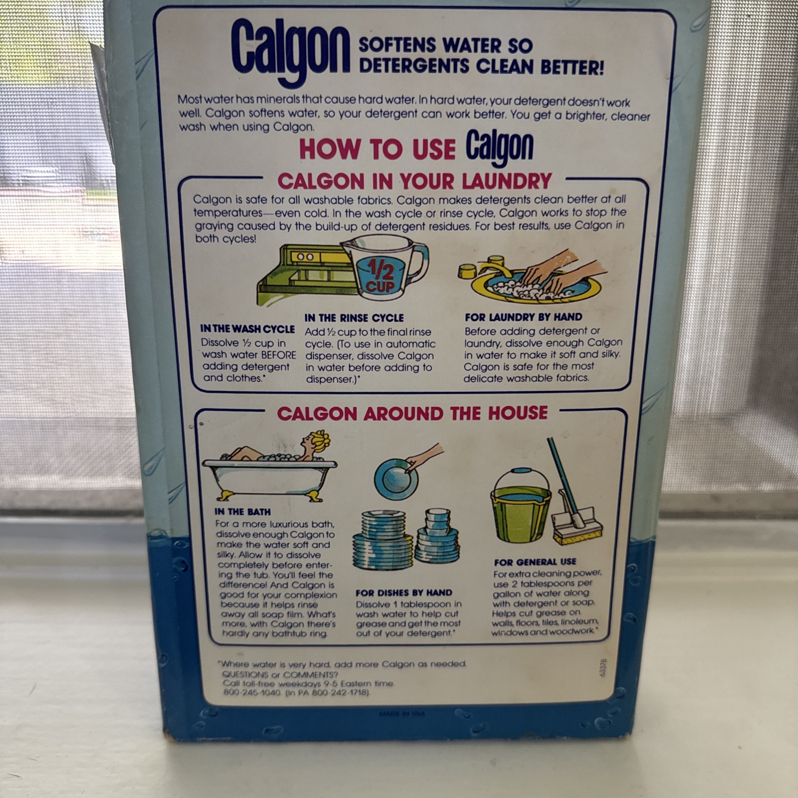 Calgon Water Softener Powder Box Discontinued good TV/Movie prop 80 Percent Full