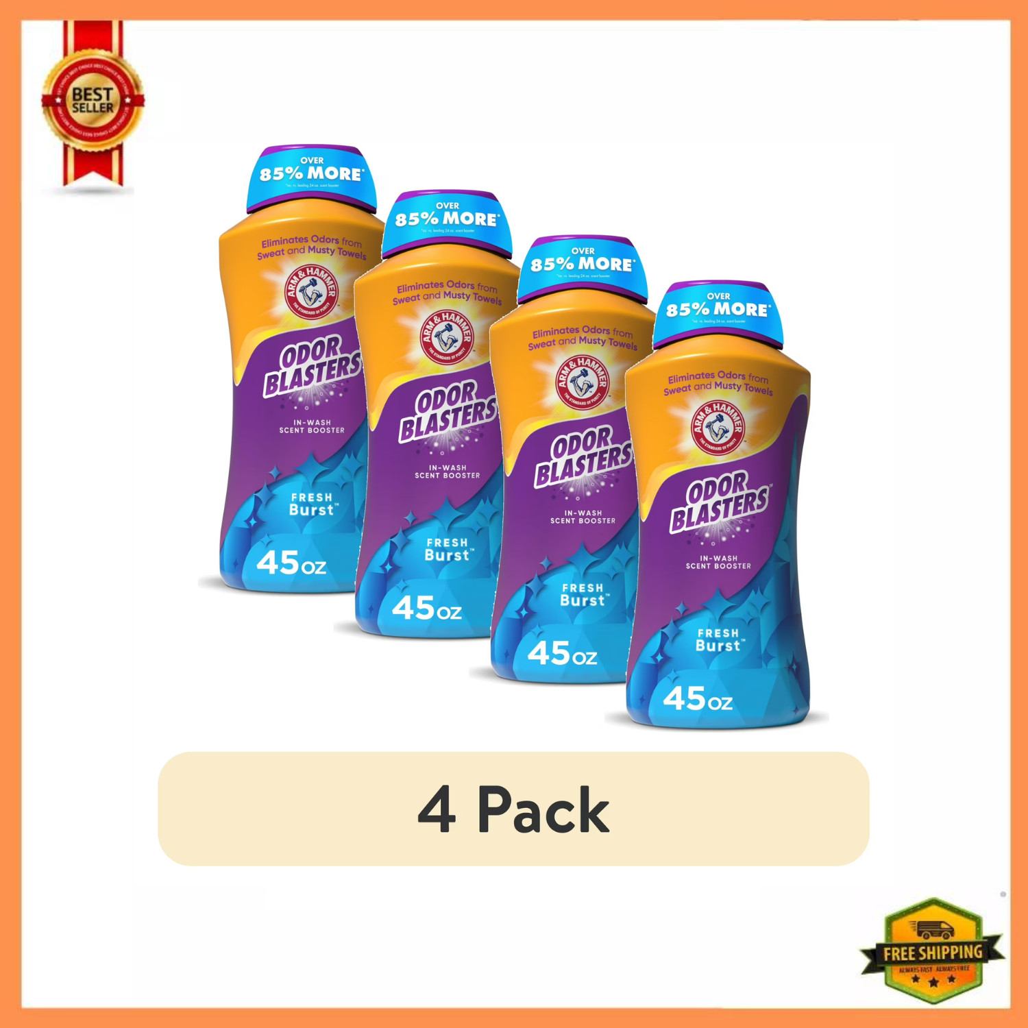 ARM & HAMMER Odor Blasters Fresh Burst Scent Booster 45oz 4 Pack