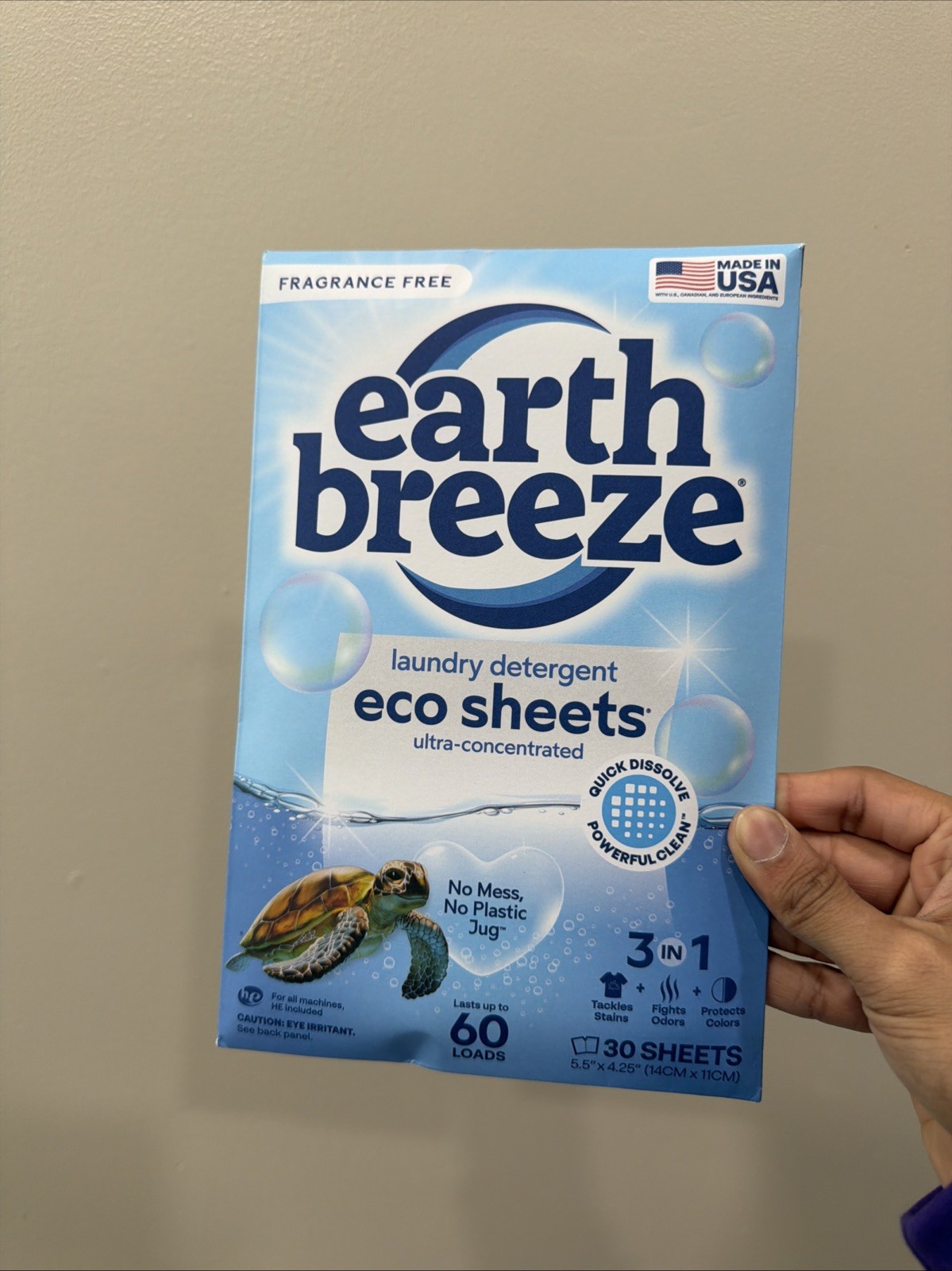 Earth Breeze ~ Laundry Detergent Eco Sheets ~ Fresh Scent ~ 30 Sheets ~ New