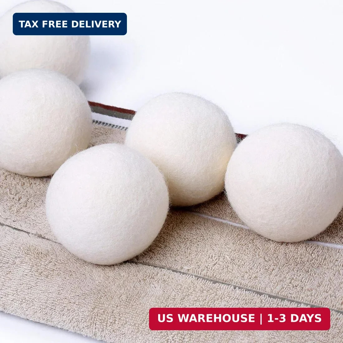 Wool Dryer Balls 6 Pack XL, Genuine New Zealand Wool to Core, 100% Organic Fabri