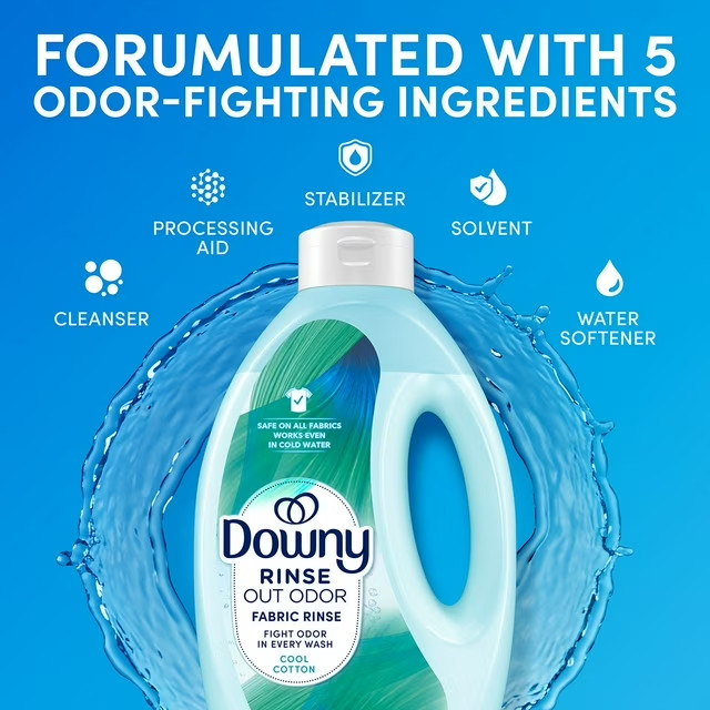 Downy Rinse Laundry Odor Remover, Cool Cotton, 87.5 fl. oz