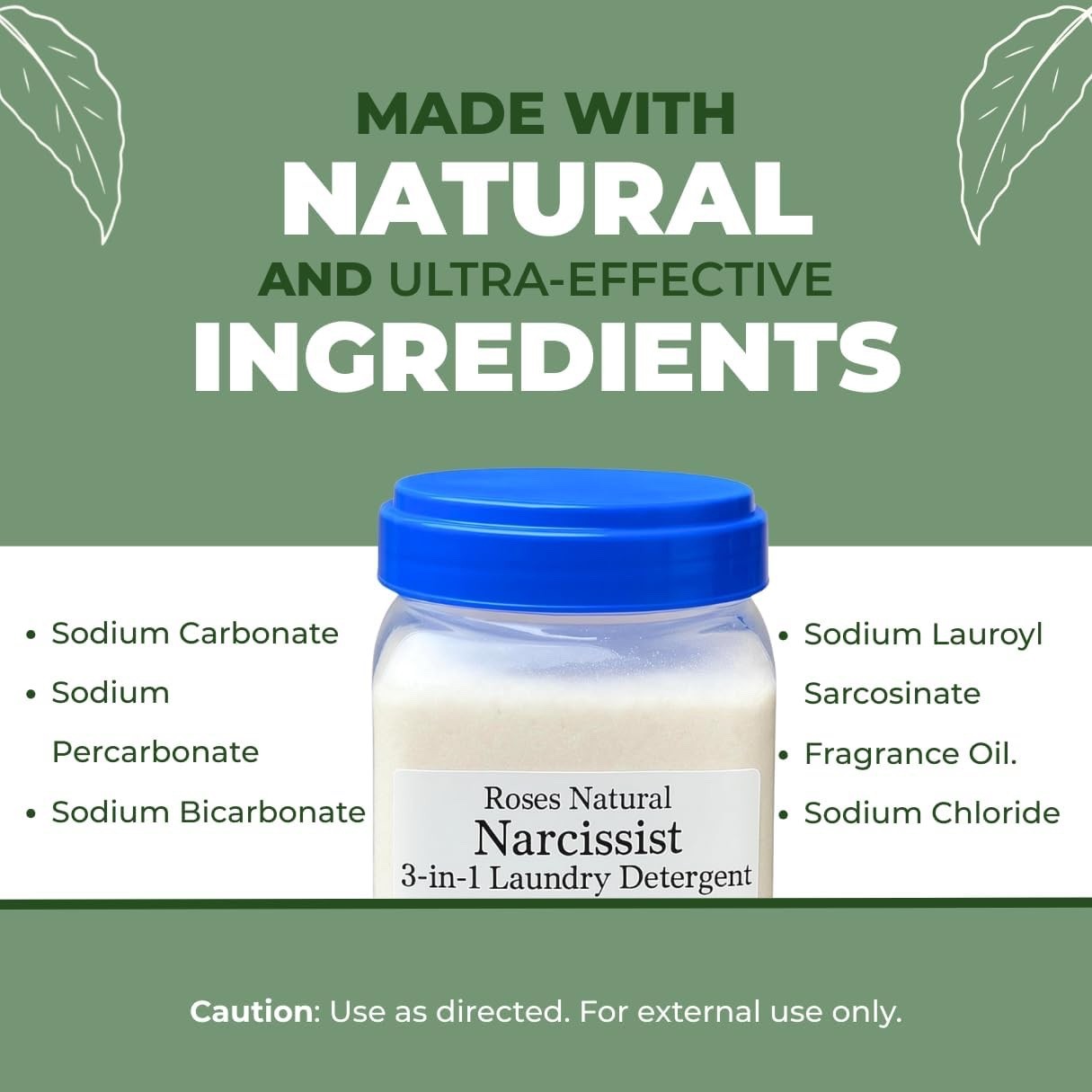 Narcissist 3-in-1 Laundry Detergent, Super Concentrated, All-Natural