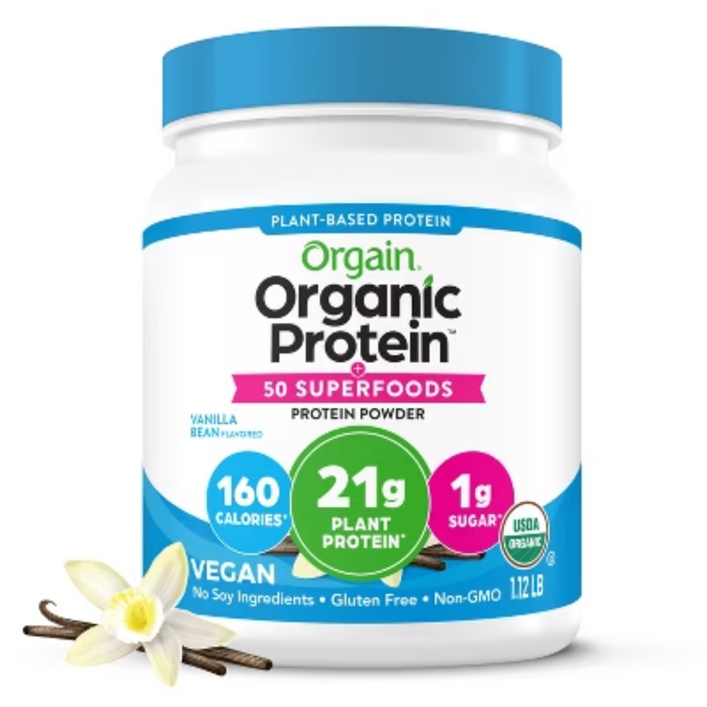 Organic Vegan Protein & Superfoods Organic Plant Based Powder – Vanilla – 18oz