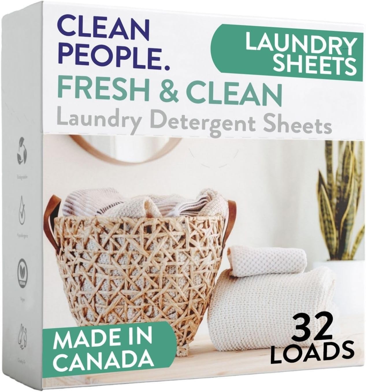 Clean People Laundry Sheets 32 Pack Ultra Concentrated